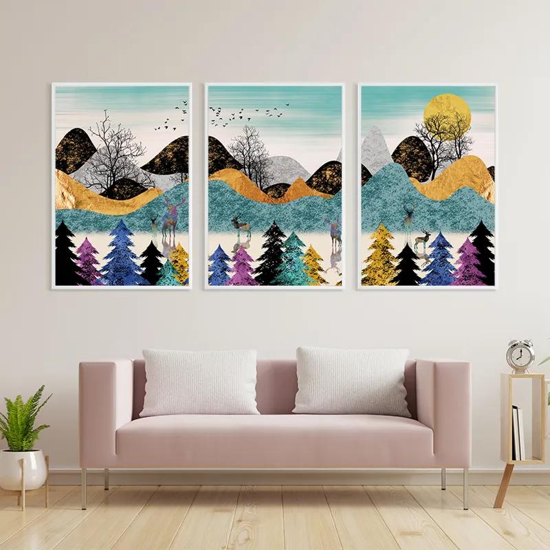 Mehrteiliges Leinwandbild Color Mountain mockup 3