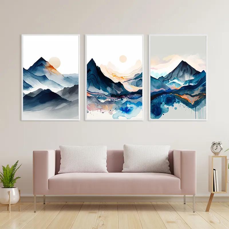Mehrteiliges Leinwandbild Paintinglue Mountain mockup 3