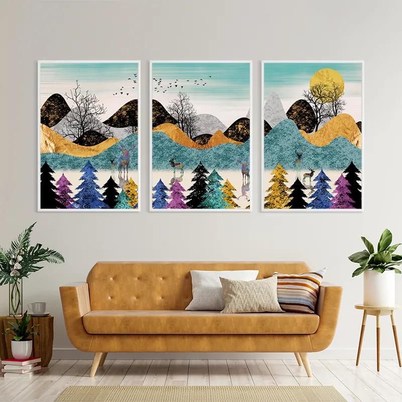 Mehrteiliges Leinwandbild Color Mountain mockup 4