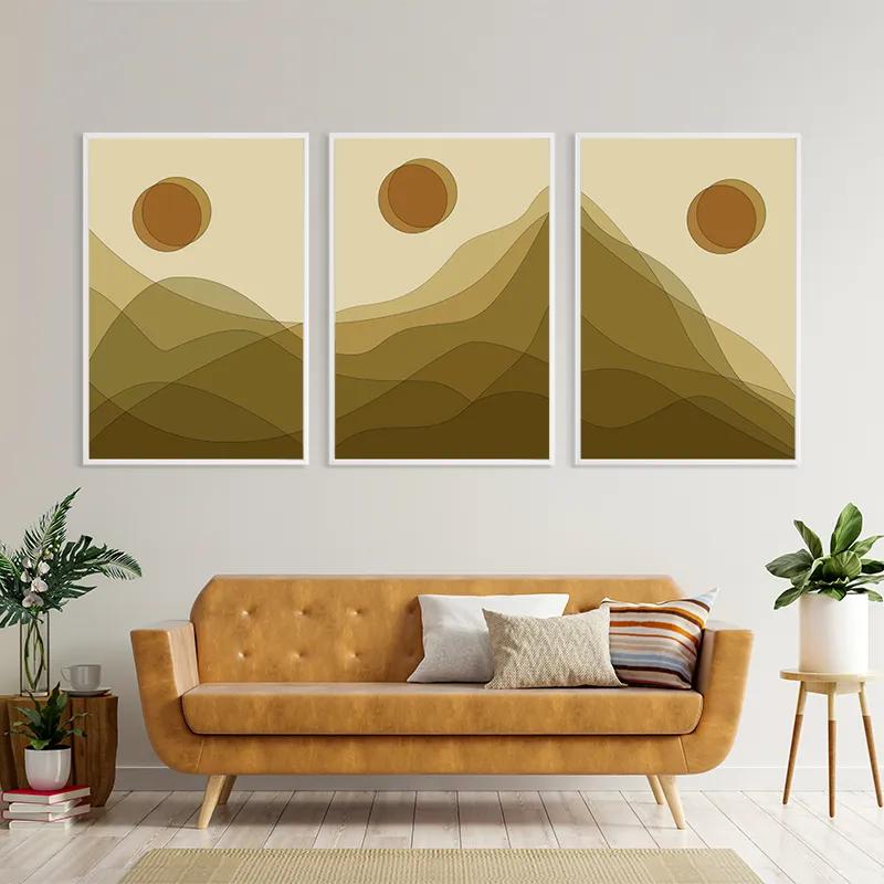 Mehrteiliges Leinwandbild Cream Mountain Set mockup 4