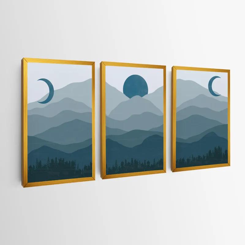 Mehrteiliges Leinwandbild Blue Sun Mountain mockup 0