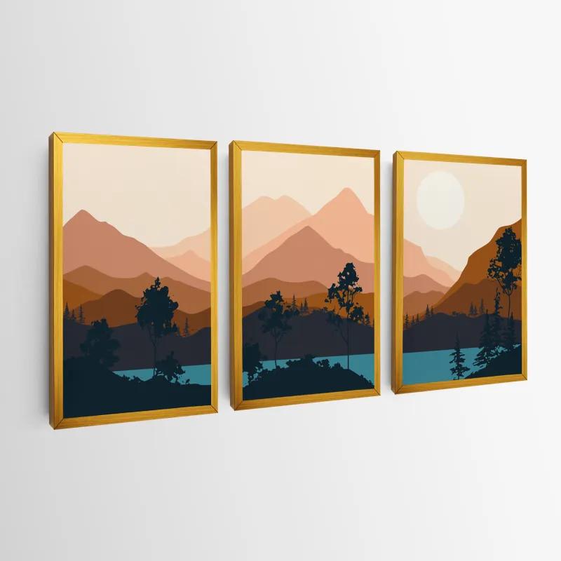 Mehrteiliges Leinwandbild Cream Moon Mountain mockup 0