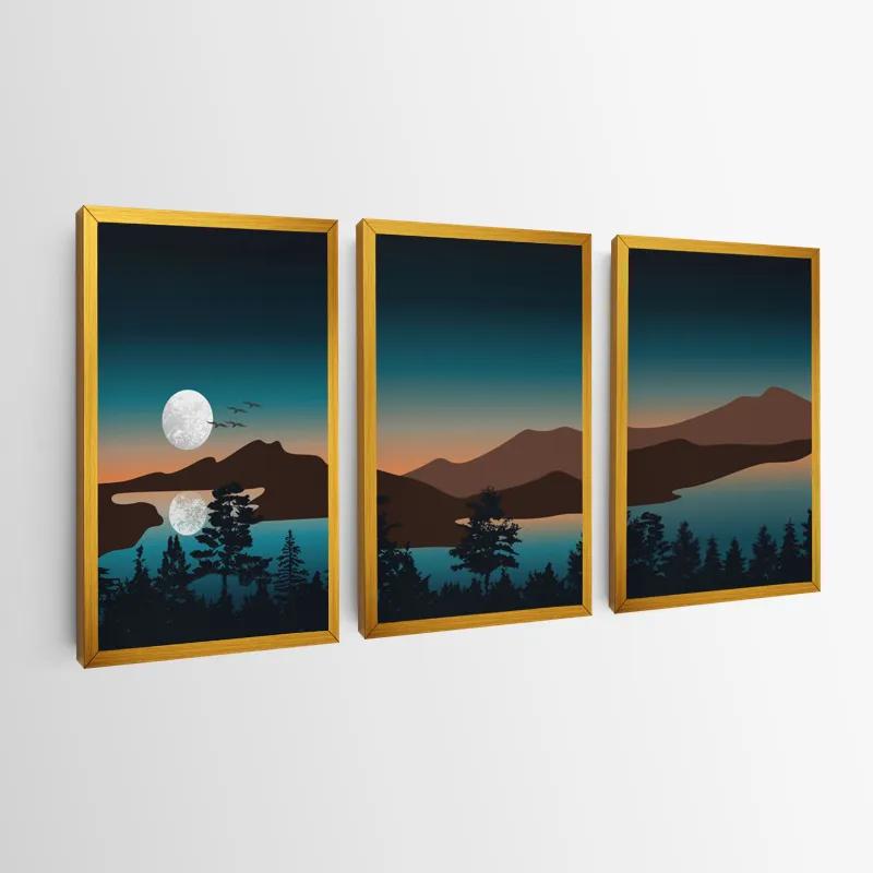 Mehrteiliges Leinwandbild Full Moon Mountain mockup 0