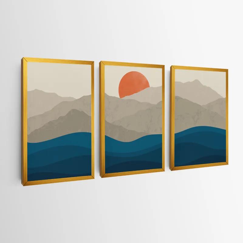 Mehrteiliges Leinwandbild Orange Moon Set mockup 0