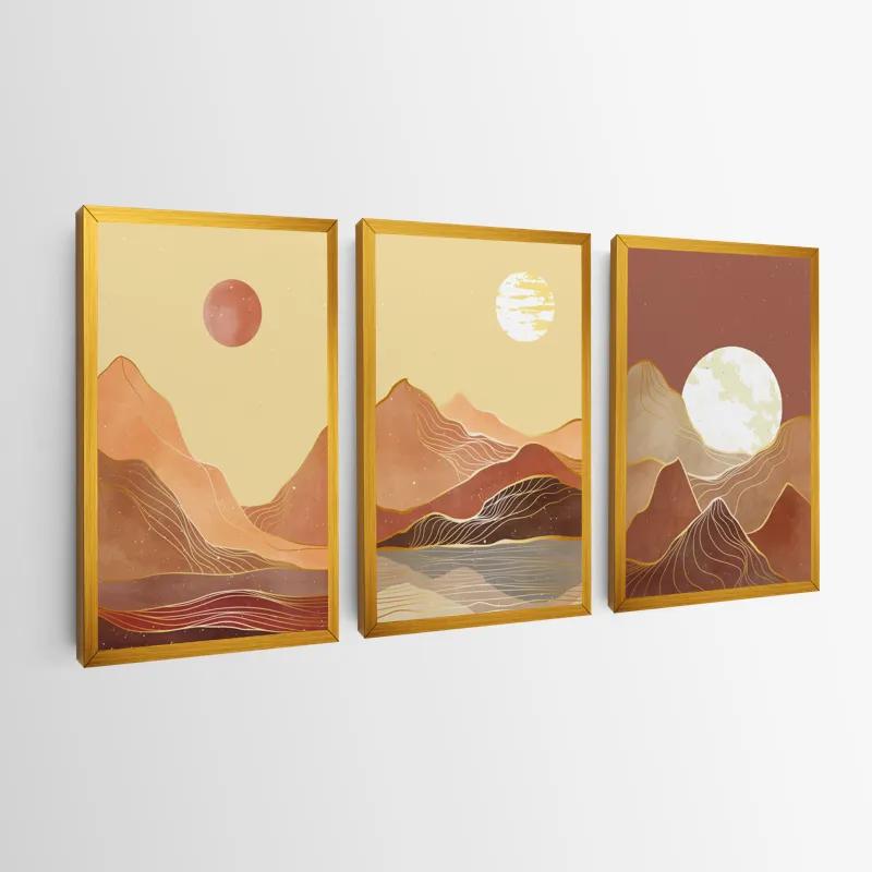 Mehrteiliges Leinwandbild Orange Mountain Set mockup 0