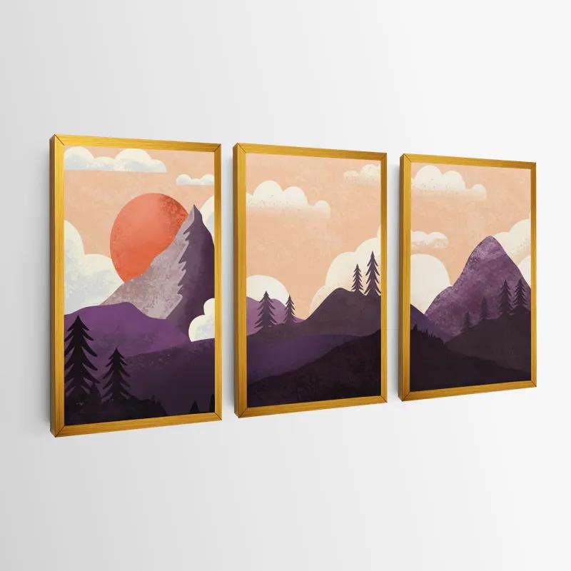 Mehrteiliges Leinwandbild Purple Mountain mockup 0