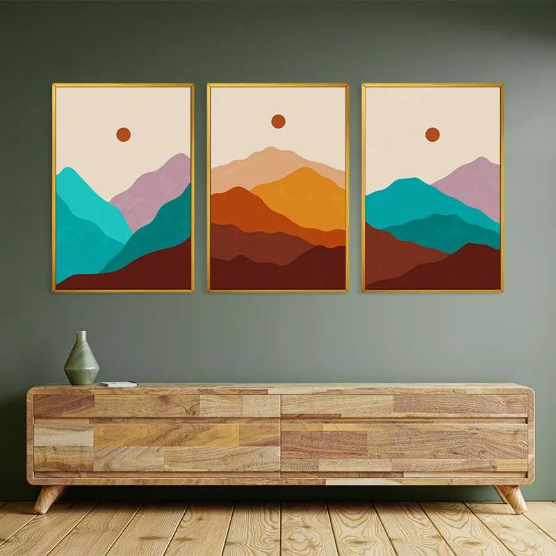 Mehrteiliges Leinwandbild Brown Moon Mountain mockup 2