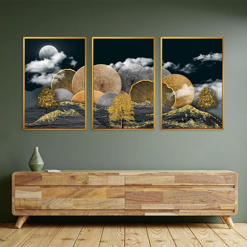 Mehrteiliges Leinwandbild Circle Over The Mountain mockup 2