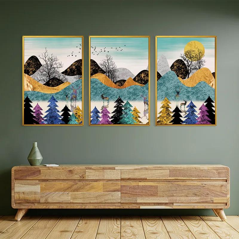 Mehrteiliges Leinwandbild Color Mountain mockup 2