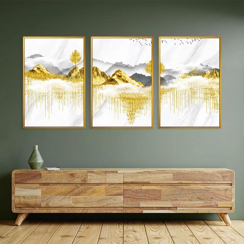 Mehrteiliges Leinwandbild Golden White Mountains mockup 2