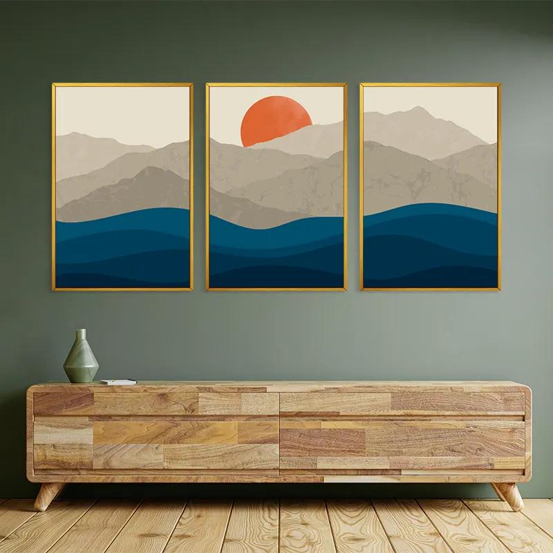 Mehrteiliges Leinwandbild Orange Moon Set mockup 2