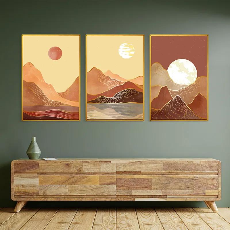 Mehrteiliges Leinwandbild Orange Mountain Set mockup 2