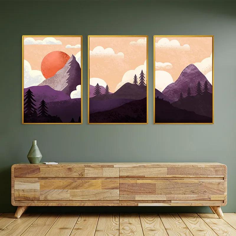 Mehrteiliges Leinwandbild Purple Mountain mockup 2