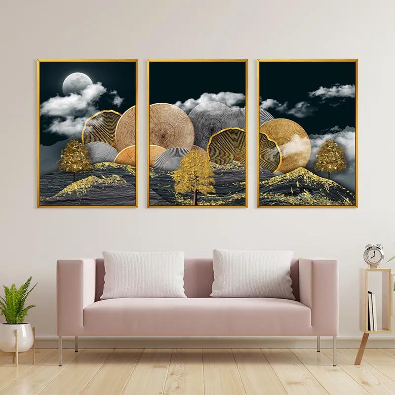 Mehrteiliges Leinwandbild Circle Over The Mountain mockup 3