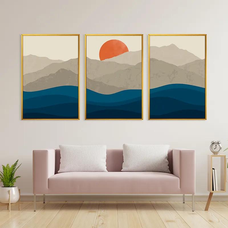 Mehrteiliges Leinwandbild Orange Moon Set mockup 3