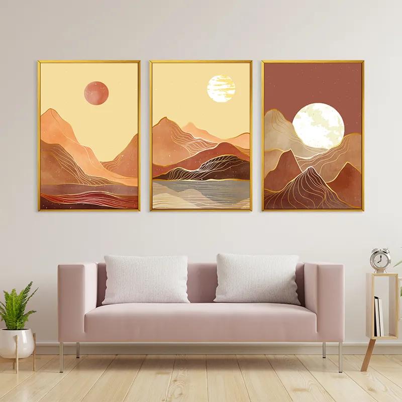 Mehrteiliges Leinwandbild Orange Mountain Set mockup 3