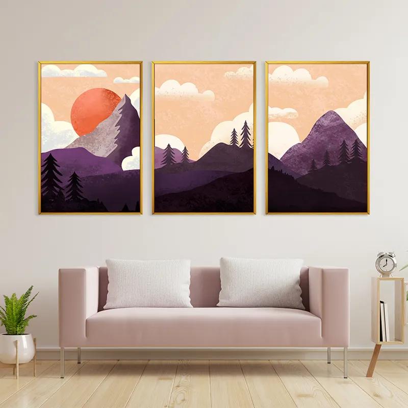 Mehrteiliges Leinwandbild Purple Mountain mockup 3