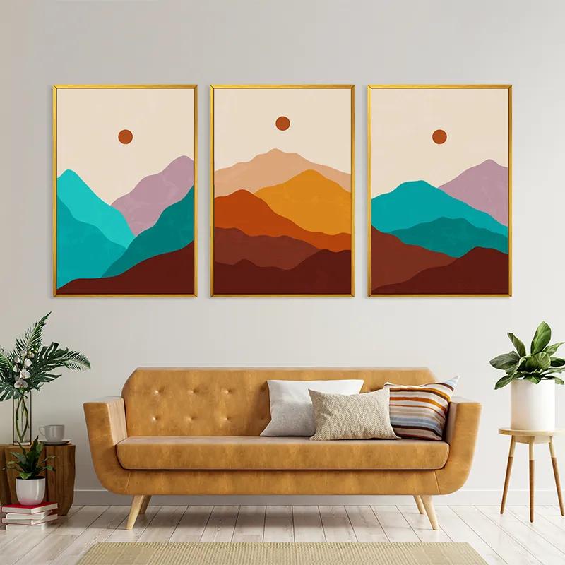 Mehrteiliges Leinwandbild Brown Moon Mountain mockup 4