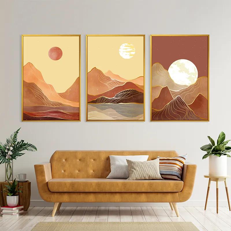Mehrteiliges Leinwandbild Orange Mountain Set mockup 4
