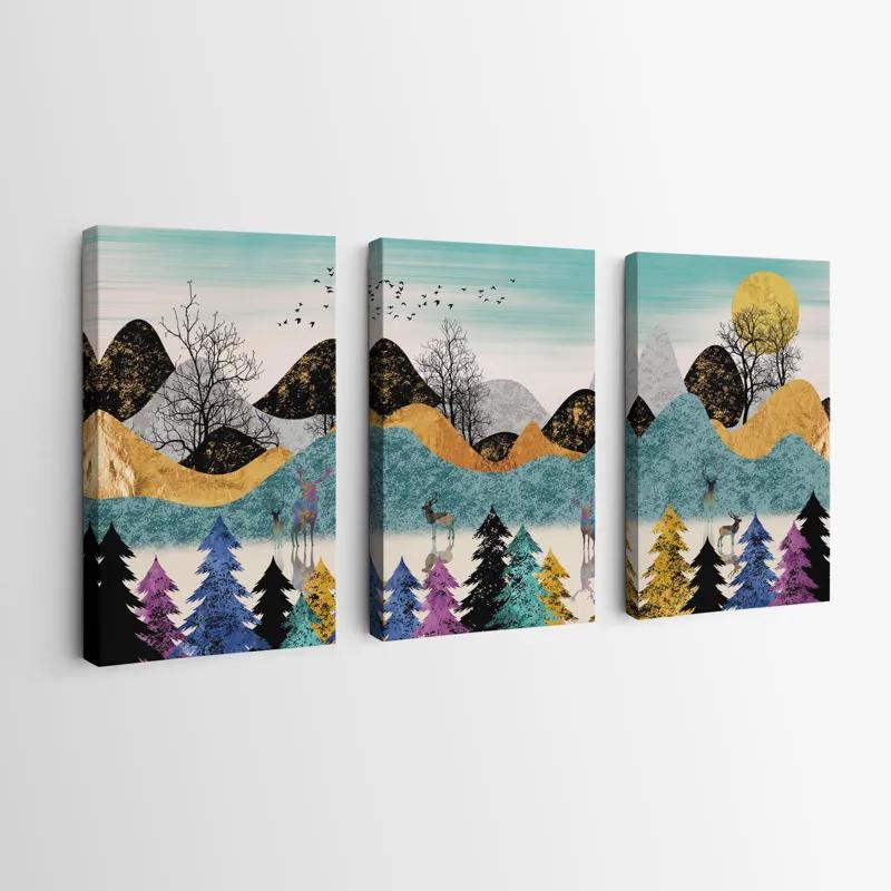 Mehrteiliges Leinwandbild Color Mountain mockup 0