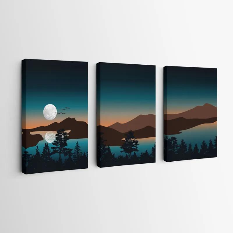 Mehrteiliges Leinwandbild Full Moon Mountain mockup 0