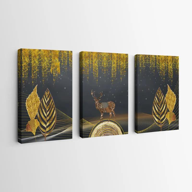 Mehrteiliges Leinwandbild Golden Deer mockup 0