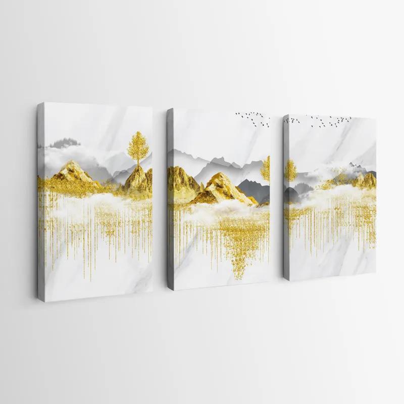 Mehrteiliges Leinwandbild Golden White Mountains mockup 0