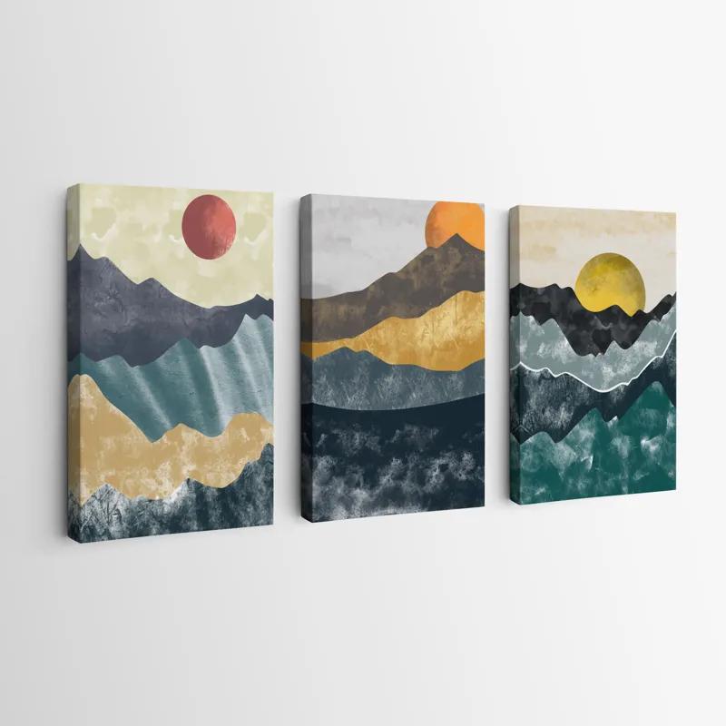 Mehrteiliges Leinwandbild Mountain Sun Set mockup 0