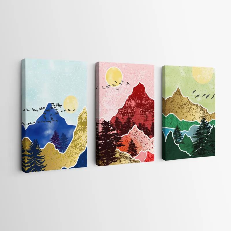 Mehrteiliges Leinwandbild Mountainirds Set mockup 0