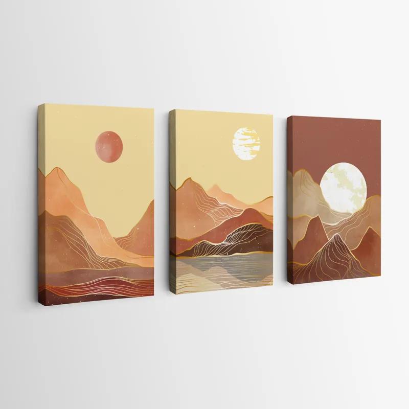 Mehrteiliges Leinwandbild Orange Mountain Set mockup 0