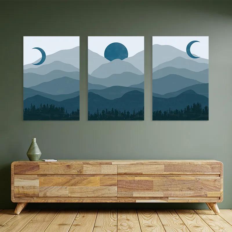 Mehrteiliges Leinwandbild Blue Sun Mountain mockup 2