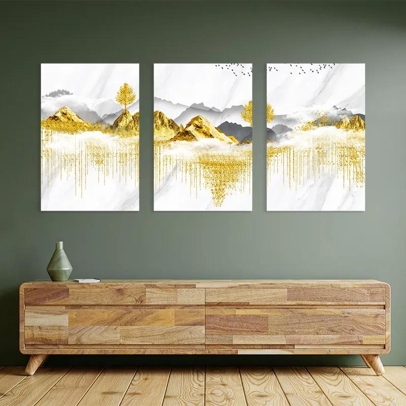 Mehrteiliges Leinwandbild Golden White Mountains mockup 2