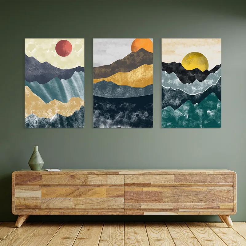 Mehrteiliges Leinwandbild Mountain Sun Set mockup 2