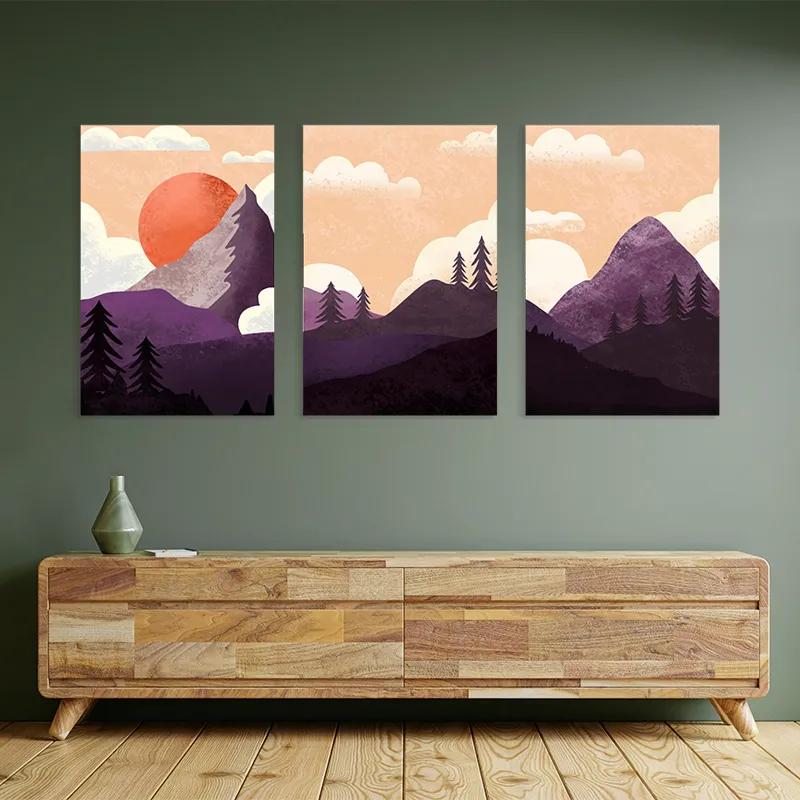 Mehrteiliges Leinwandbild Purple Mountain mockup 2
