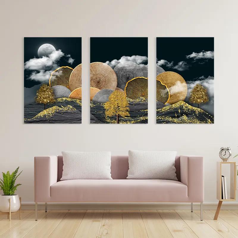 Mehrteiliges Leinwandbild Circle Over The Mountain mockup 3