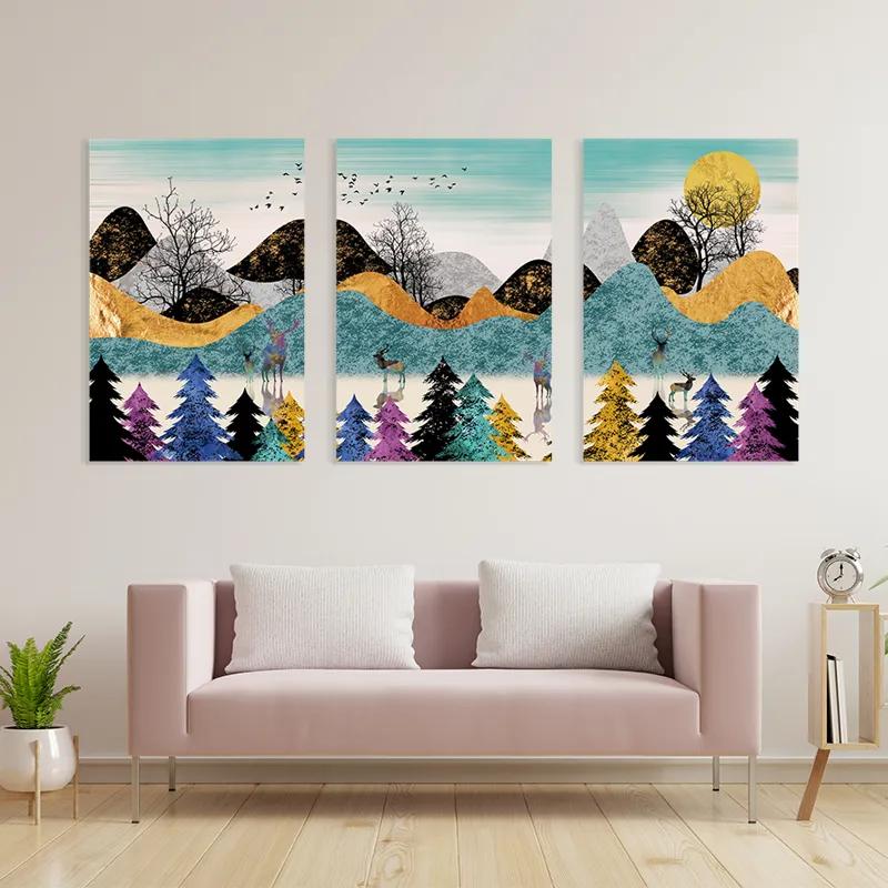 Mehrteiliges Leinwandbild Color Mountain mockup 3