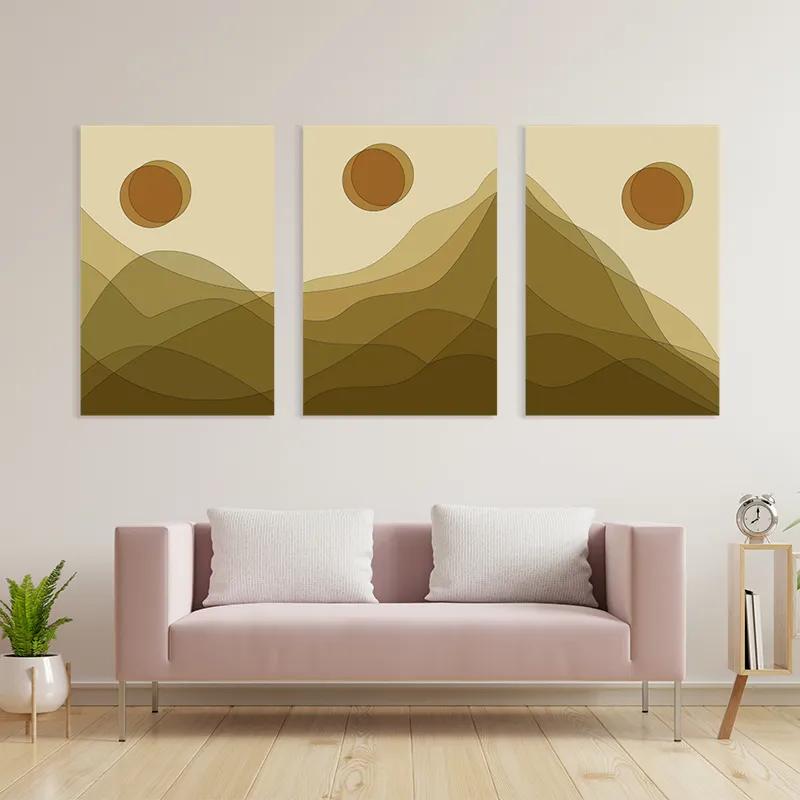 Mehrteiliges Leinwandbild Cream Mountain Set mockup 3