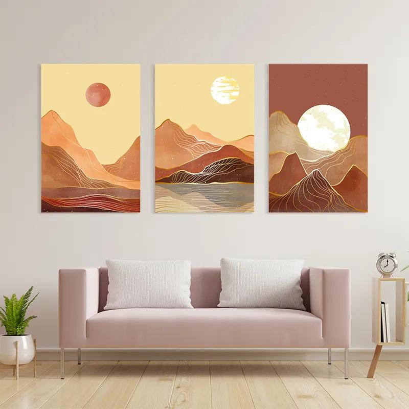 Mehrteiliges Leinwandbild Orange Mountain Set mockup 3