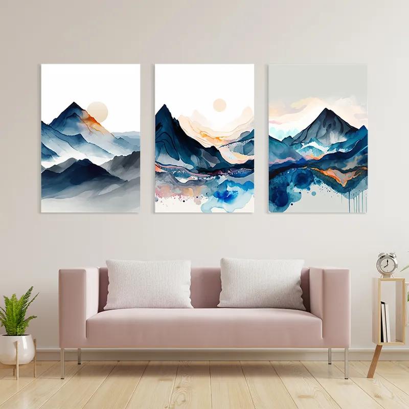 Mehrteiliges Leinwandbild Paintinglue Mountain mockup 3