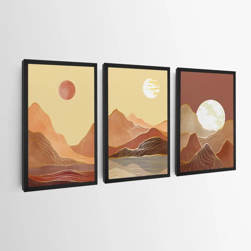 Mehrteiliges Leinwandbild Orange Mountain Set mockup 0