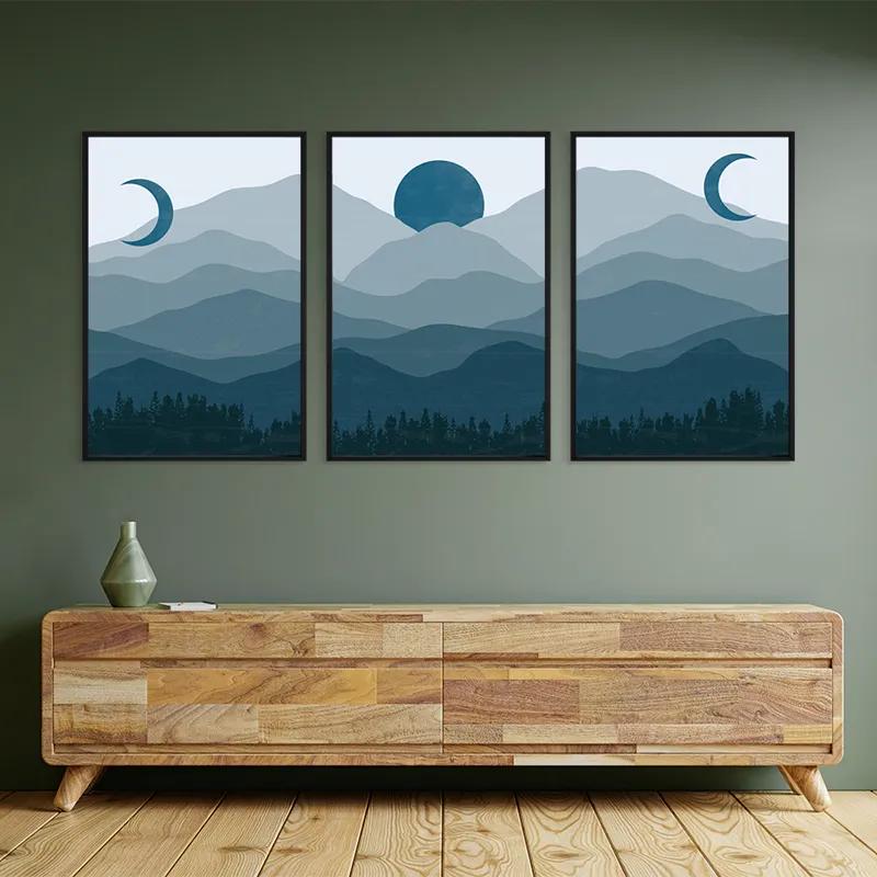 Mehrteiliges Leinwandbild Blue Sun Mountain mockup 2