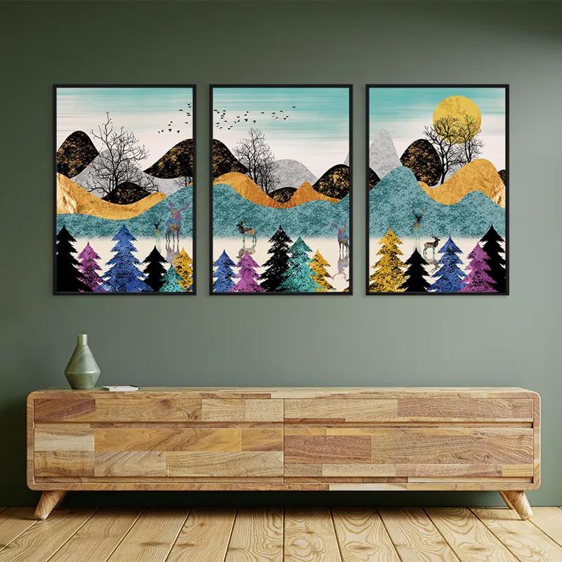 Mehrteiliges Leinwandbild Color Mountain mockup 2