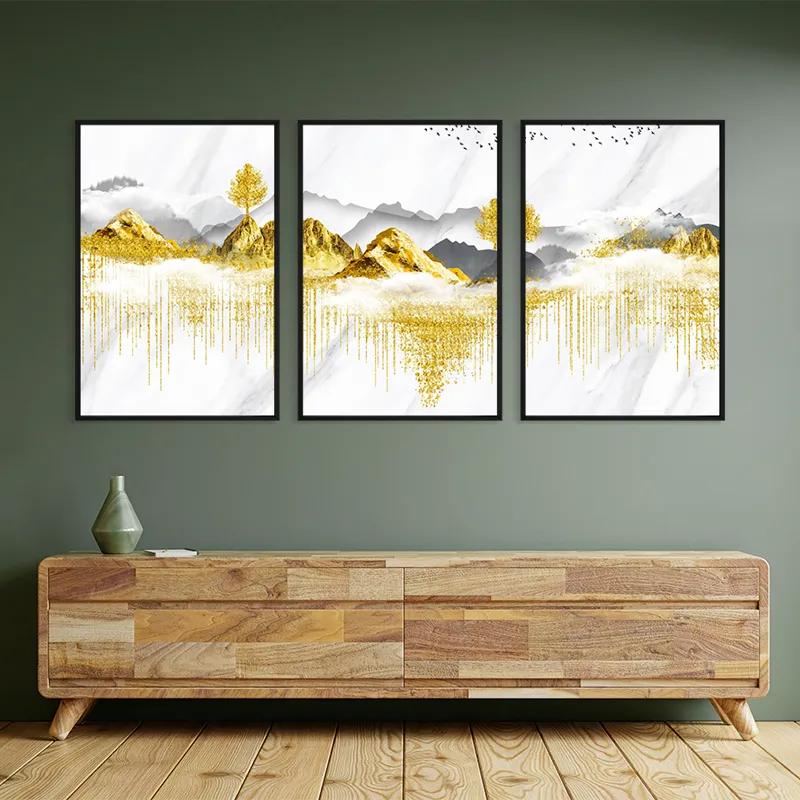 Mehrteiliges Leinwandbild Golden White Mountains mockup 2