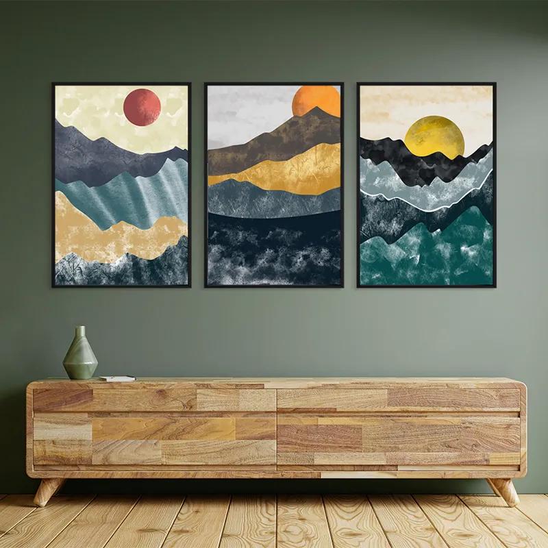 Mehrteiliges Leinwandbild Mountain Sun Set mockup 2
