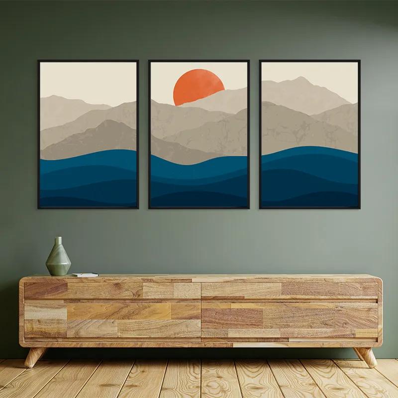 Mehrteiliges Leinwandbild Orange Moon Set mockup 2