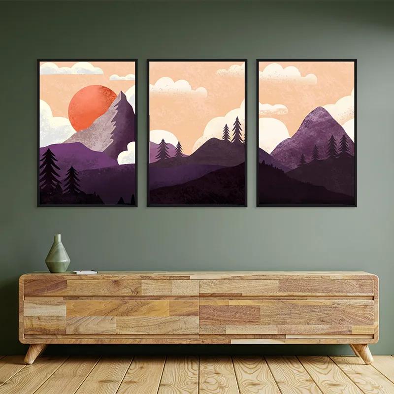 Mehrteiliges Leinwandbild Purple Mountain mockup 2