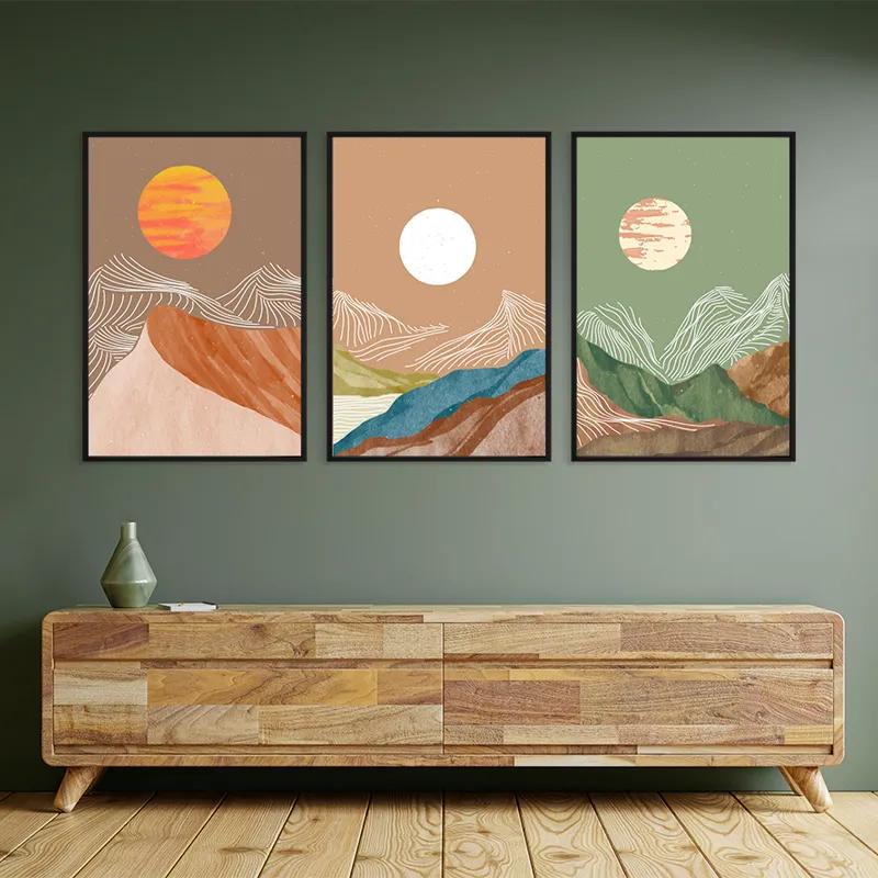 Mehrteiliges Leinwandbild White Moon Set mockup 2