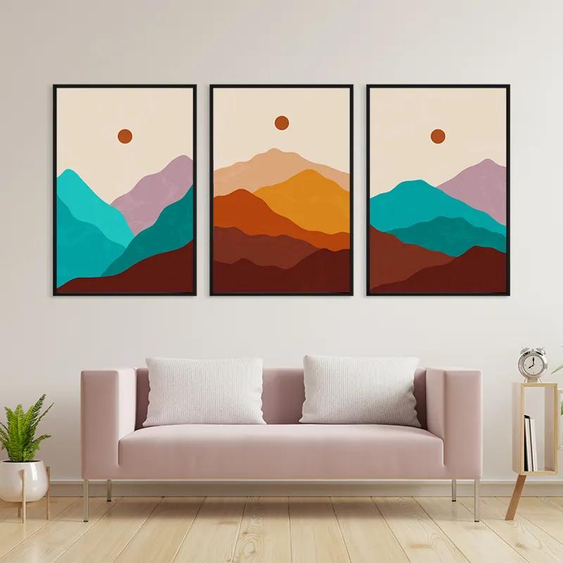 Mehrteiliges Leinwandbild Brown Moon Mountain mockup 3