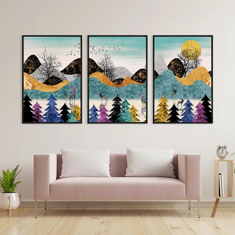 Mehrteiliges Leinwandbild Color Mountain mockup 3