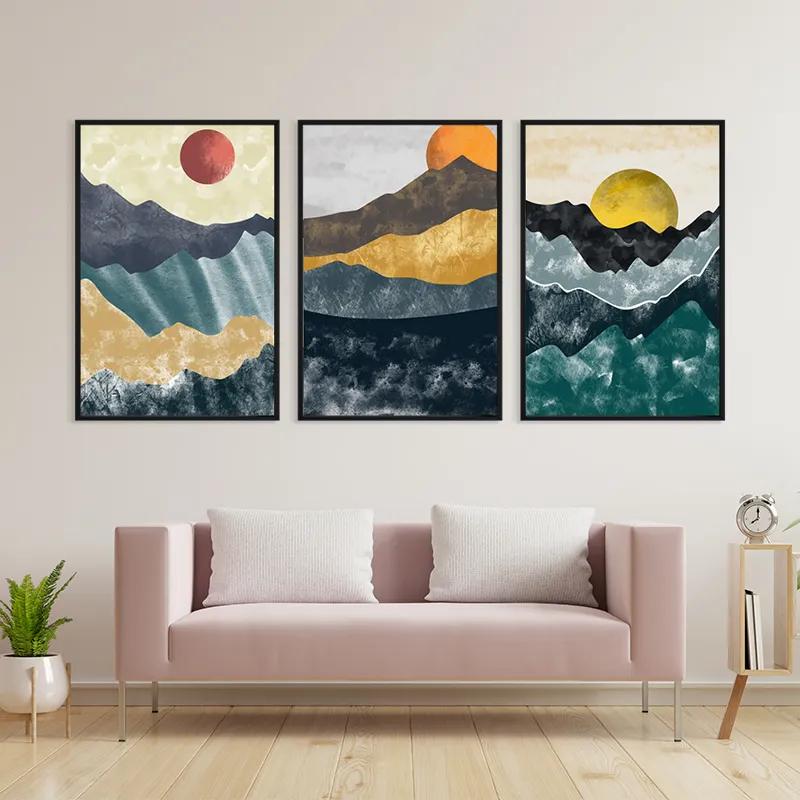 Mehrteiliges Leinwandbild Mountain Sun Set mockup 3